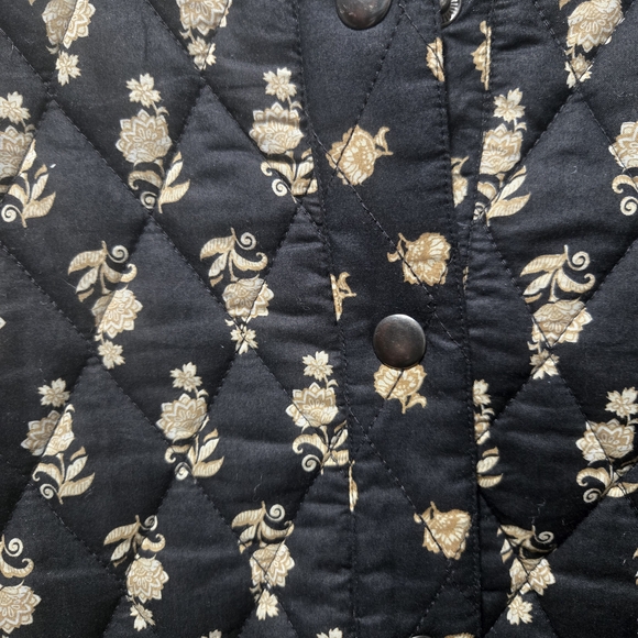 Lucky Brand Women's Black and Cream Floral Patterned Jacket Size Medium - Picture 4 of 9